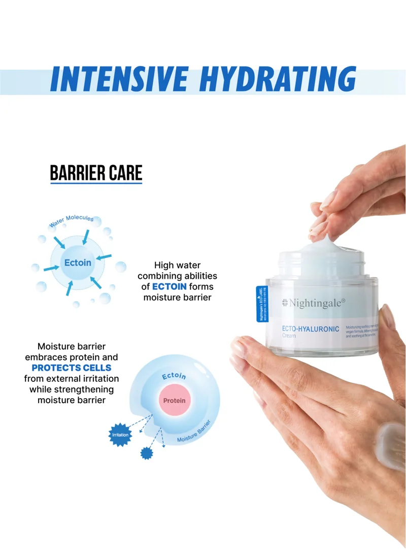 nightingale Korean ECTO Hyaluronic Face Cream 100ml - Deeply Moisturizing with Ectoin
