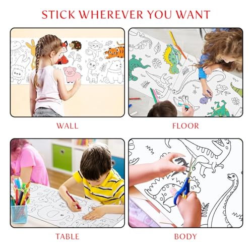 NUOVI Drawing Roll (Ocean Themed) | 300 cm x 30 cm | DIY Color Filling Sticker Roll | Large Coloring Poster for Toddlers & Kids | Ideal for Gift, School, Birthday & More - Image 4