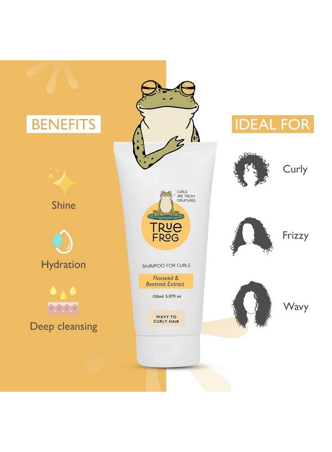 TRue FRoG Shampoo For Curly, Wavy, Dry and Frizzy Hair With Flaxseed and Beetroot Extract For Cleansing, Moisturizes And Adds Shine To Hair For Women & Men, Sulphate and Paraben Free - 150 ml - Image 5