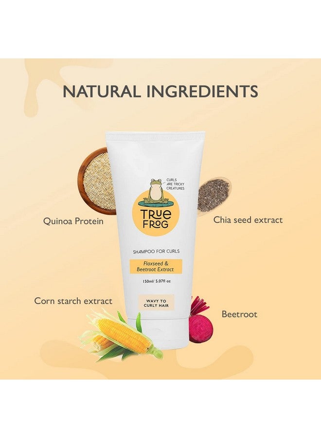 TRue FRoG Shampoo For Curly, Wavy, Dry and Frizzy Hair With Flaxseed and Beetroot Extract For Cleansing, Moisturizes And Adds Shine To Hair For Women & Men, Sulphate and Paraben Free - 150 ml - Image 3