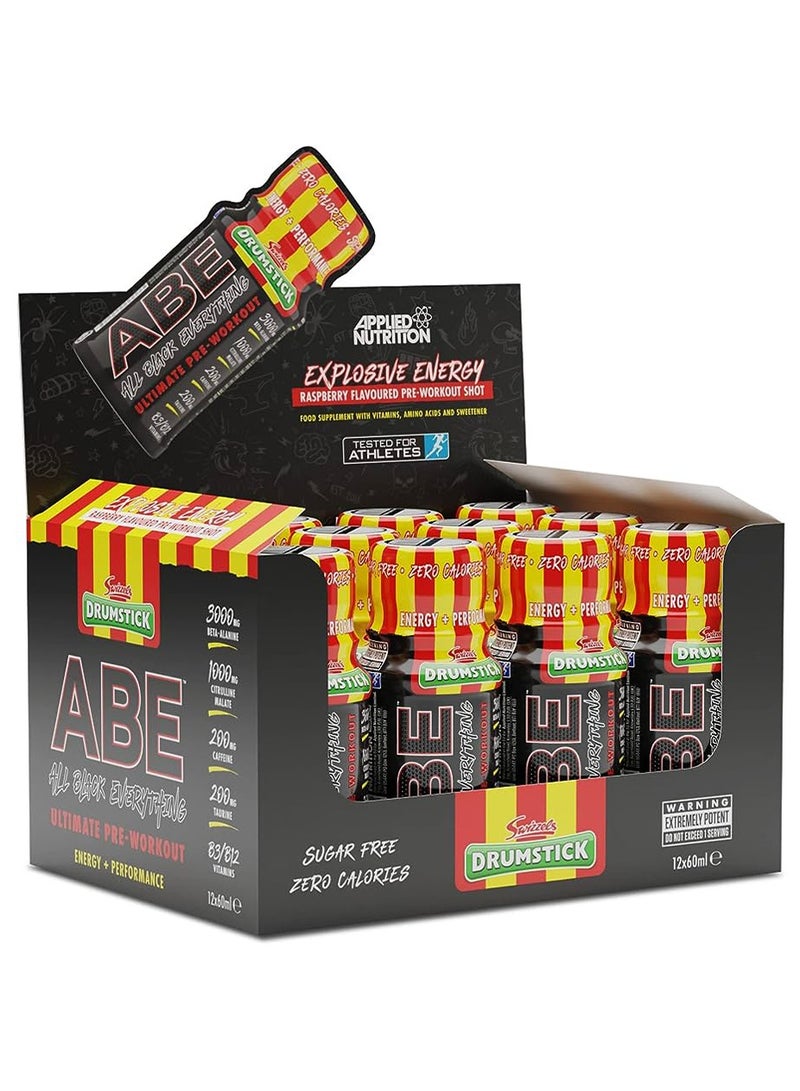 Applied Nutrition Abe Ultimate Pre Workout Drumstick Shot Raspberry 60Ml Pack Of 12 - Image 1