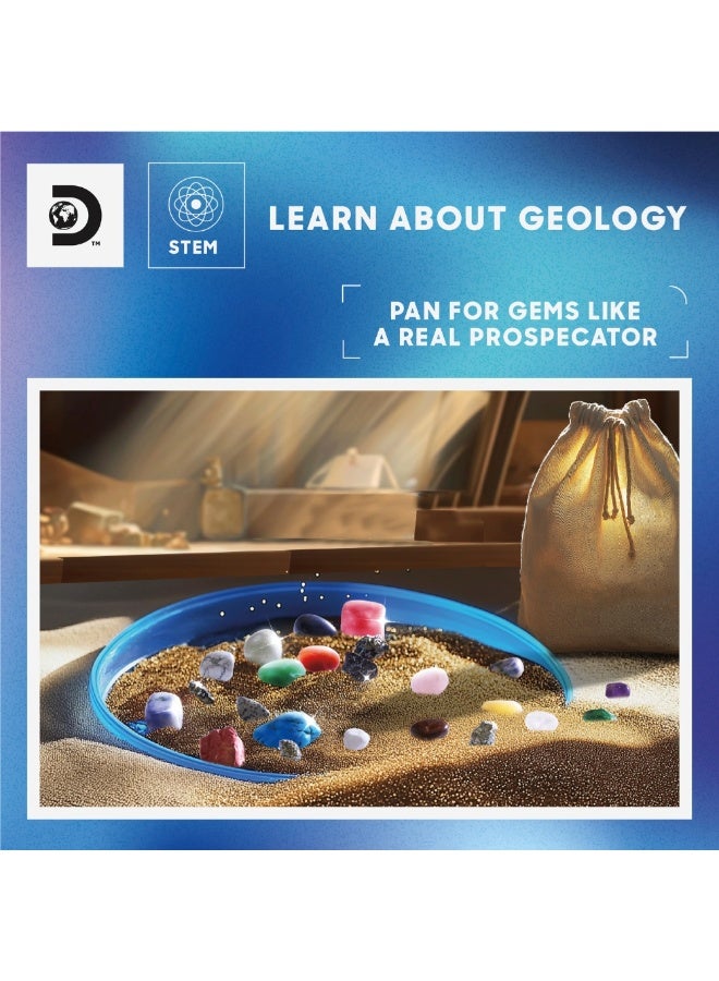 Discovery Gold & Gem Mining Kit for Kids, Real Gemstones & Pyrite Nuggets, STEM Learning Activity with Sifting Tools, Sand & Treasure Storage Bag, Educational Geology Toy Set for Ages 6+ - Image 5