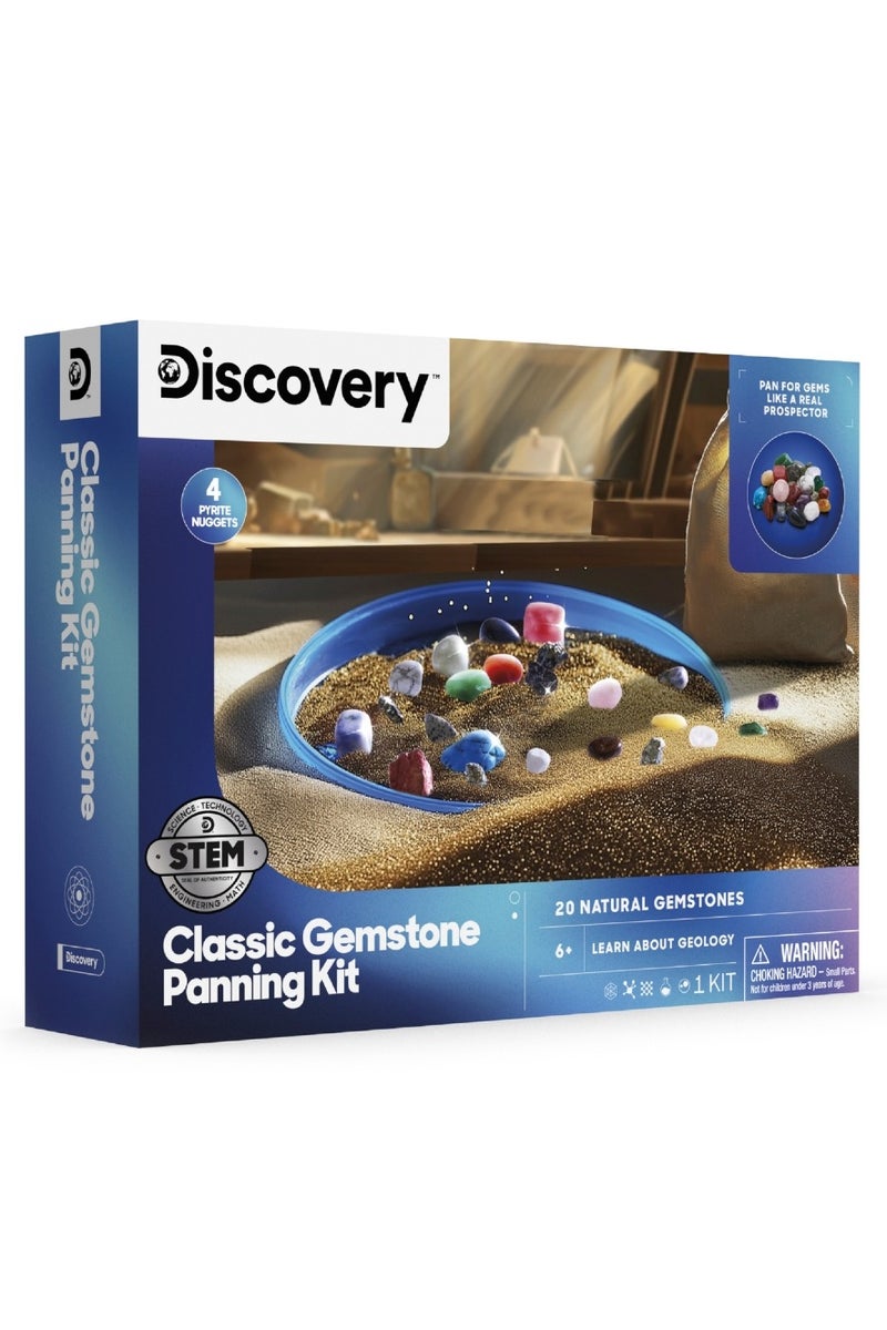 Discovery Gold & Gem Mining Kit for Kids, Real Gemstones & Pyrite Nuggets, STEM Learning Activity with Sifting Tools, Sand & Treasure Storage Bag, Educational Geology Toy Set for Ages 6+ - Image 1