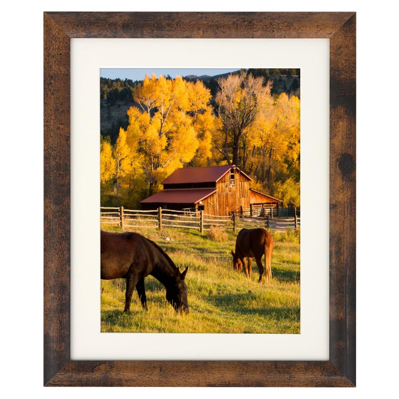 AEVETE Picture Frame 8x10 Dark Brown Photo Frames Rustic for Wall and Desk Decor - Image 1
