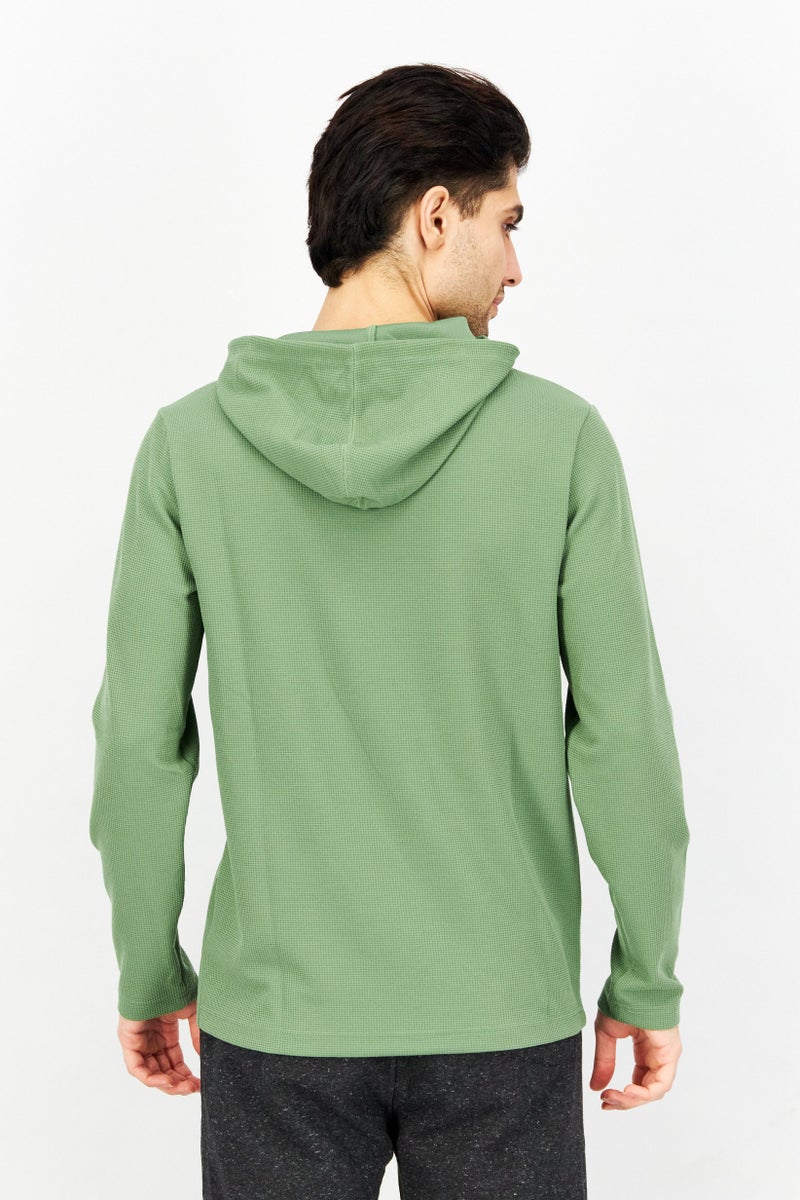 Gaiam Men Hooded Long Sleeve Long Sleeve Training Sweatshirt, Sage Green - Image 3