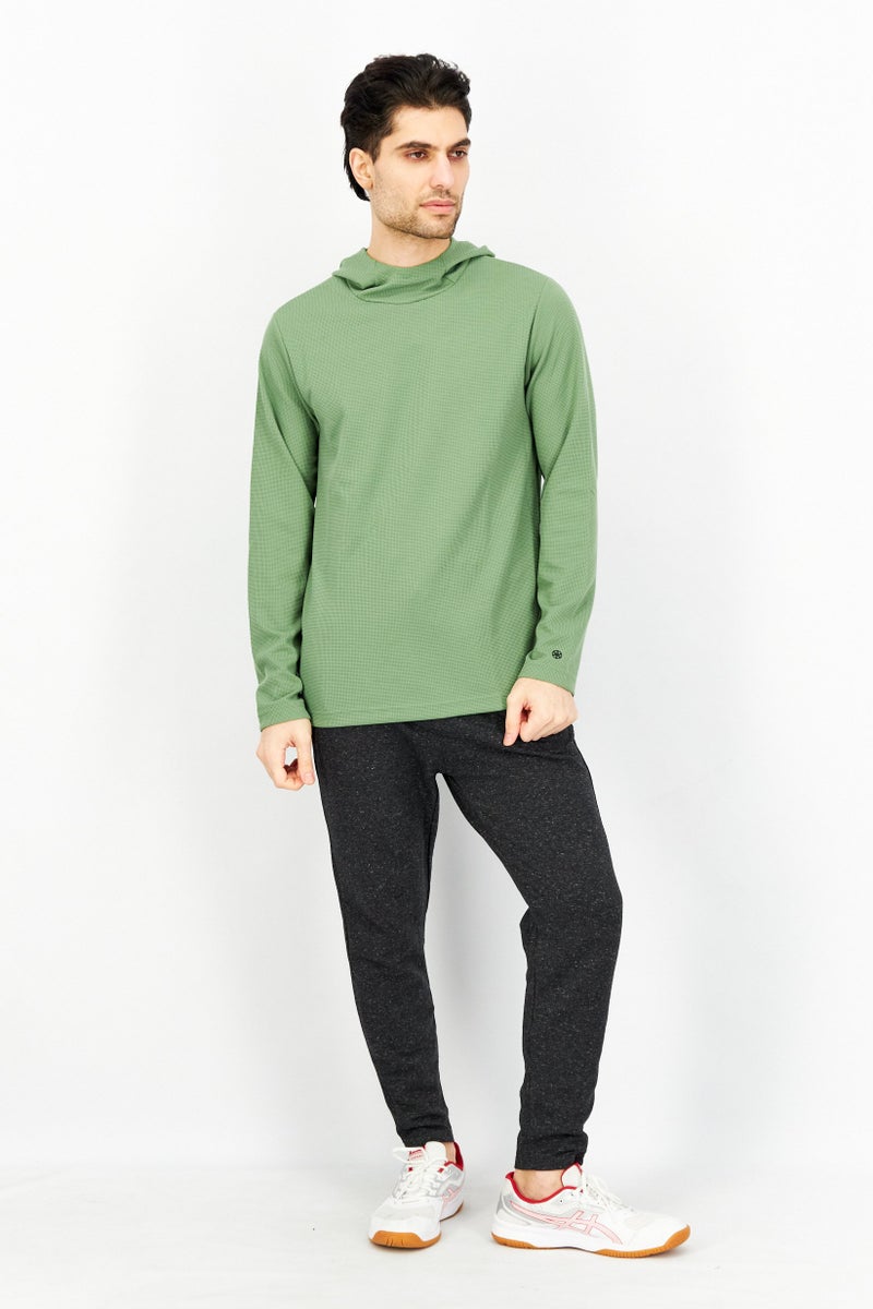 Gaiam Men Hooded Long Sleeve Long Sleeve Training Sweatshirt, Sage Green - Image 4