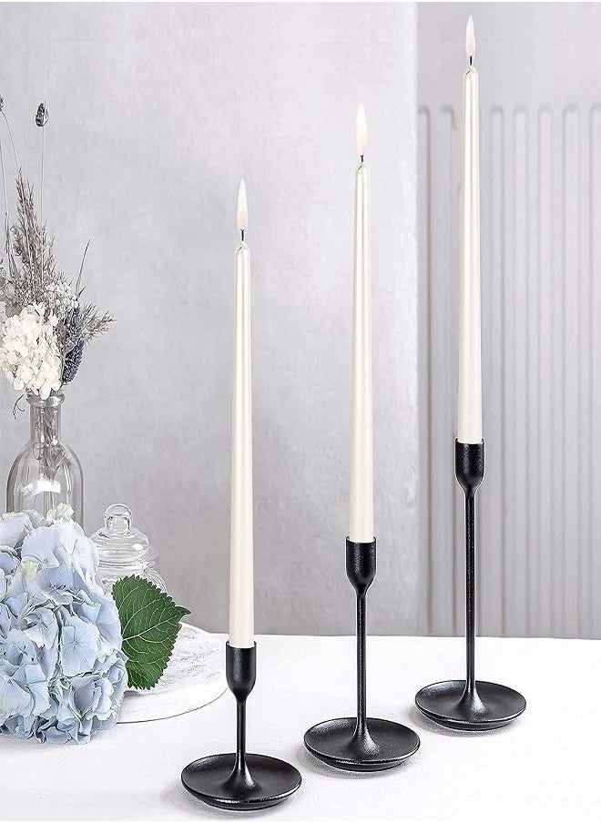 12 Pack Ivory Long Taper Candles 15cm