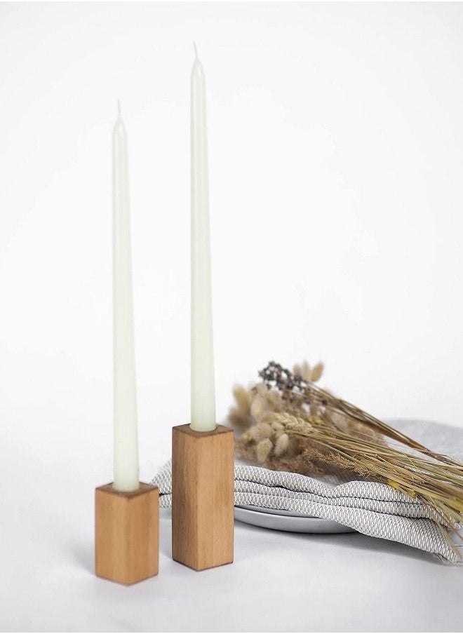 12 Pack Ivory Long Taper Candles 15cm