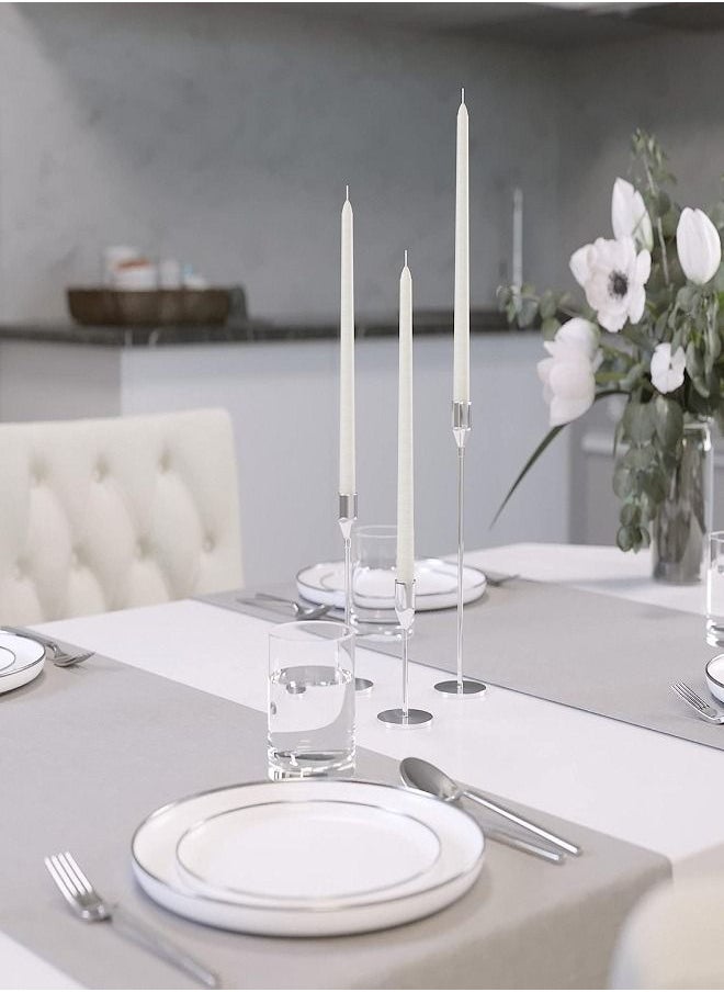 12 Pack Ivory Long Taper Candles 15cm