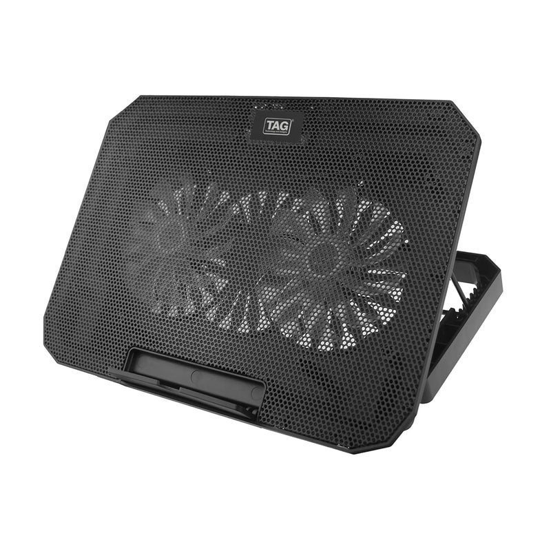 tag Frost Laptop Cooling Pad | 2 X 140mm Silent Cooling Fans | Blue LED Lights | Fan Speed Control | 2X USB Ports | Up to 17 Inch Laptop Support | 8 Levels Height Adjustments | Anti-Slip - Image 5
