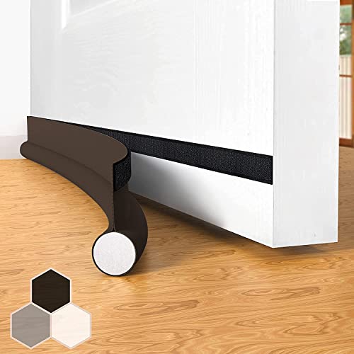 Door Draft Stopper Bottom One Sided Door Draft Blockers37 Cutable Under Door Draft Blocker Insulator Door Sweep Weather Stripping SoundproofFits for InteriorExterior Doors1 PackBrown