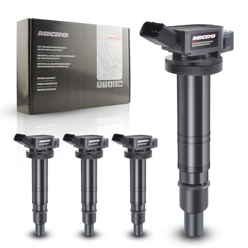 Micro Set of 4 Ignition Coil Pack Compatible with Toyota Scion Camry Tacoma Matrix xB Hiace Solara 2.4L 2.7L L4 Replacement for 90919-A2001 90919-02248 UF495 90919-A2006 - Image 1