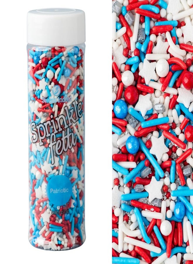 Sweets Indeed Sprinkles, Edible Sprinkle Mix, Perfect for Cake Decorations, Baking, Ice Cream, Cookies, Cupcake Topper (Patriotic) - Image 1