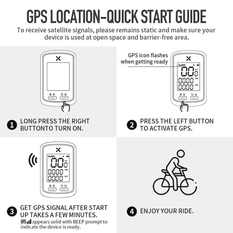 Xoss Bike Computer: 1.8'' Large LCD Screen With Automatic Backlight - 4 Satellites Positional Systems GPS Speedometer for Outdoor Cycling Enthusiasts - Image 5