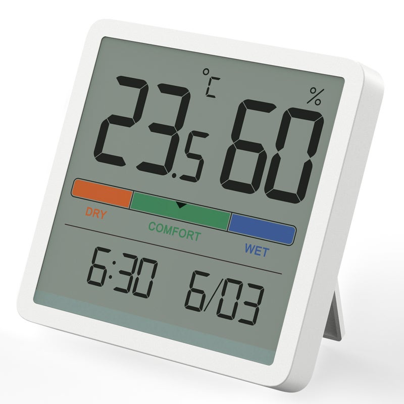 HAPTIME Digital Indoor Thermometer & Hygrometer with Alarm Clock, Calendar, and World  Time - Image 5