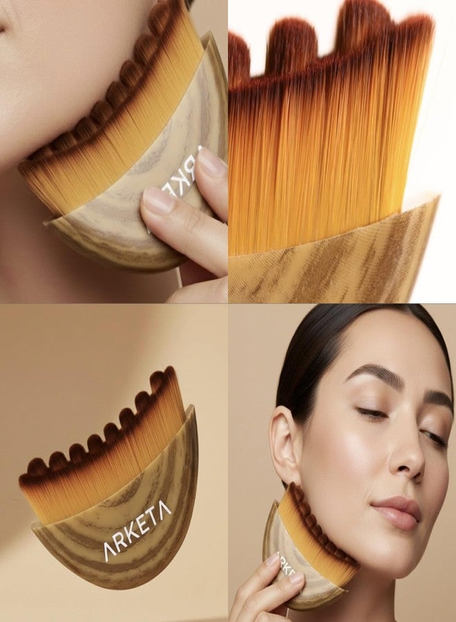 Arketa Face Lymphatic Drainage Brush | De-Puffing Gua Sha Facial Massage Tool for Jawline, Cheeks & Neck | Sculpting, Body Contouring & Lifted skin - Image 2