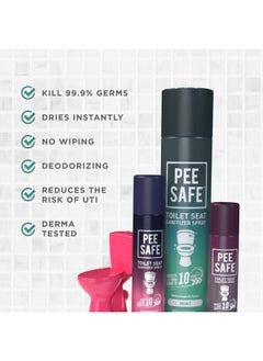 PEESAFE Toilet Hygiene Combo For Women | Toilet Seat Sanitizer Mint (50 Ml) With Disposable Toilet Seat Cover (10 N) | Protects Against Germs | Easy To Carry | Travel Friendly Pack  - Image 3
