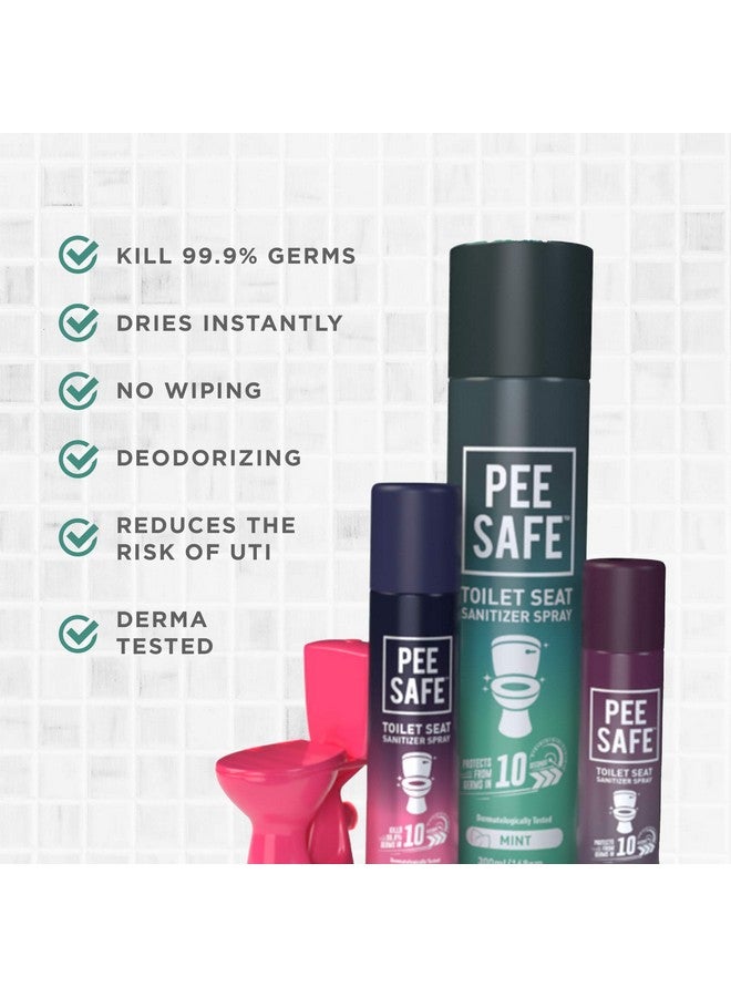 PEESAFE Toilet Hygiene Combo For Women | Toilet Seat Sanitizer Mint (50 Ml) With Disposable Toilet Seat Cover (10 N) | Protects Against Germs | Easy To Carry | Travel Friendly Pack  - Image 3