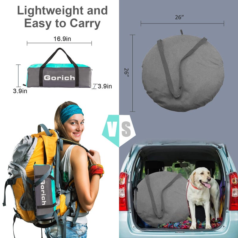 Gorich Beach Tent Sun Shelter for 3/4/6/8/10 Person with UPF 50ï¼‹ UV Protection, Lightweight & Easy Setup Beach Shade Canopy, Portable Beach Shade Tent Beach Cabana - Image 4