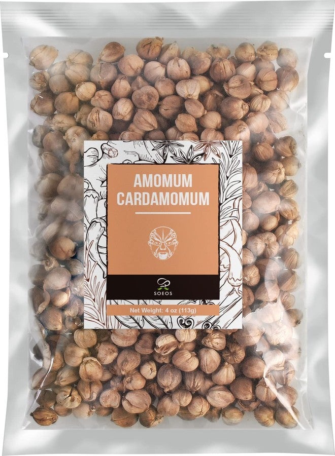 Soeos Amomum Cardamomum 4oz (113g), Authentic Herb, White Cardamom, Dried Bai Dou Kou, Amomum Krervanh, Round Cardamon, Cardamon Cluster, White Fruit Amomin, Elettaria Cardamomum, Fructus Amomi. - Image 1
