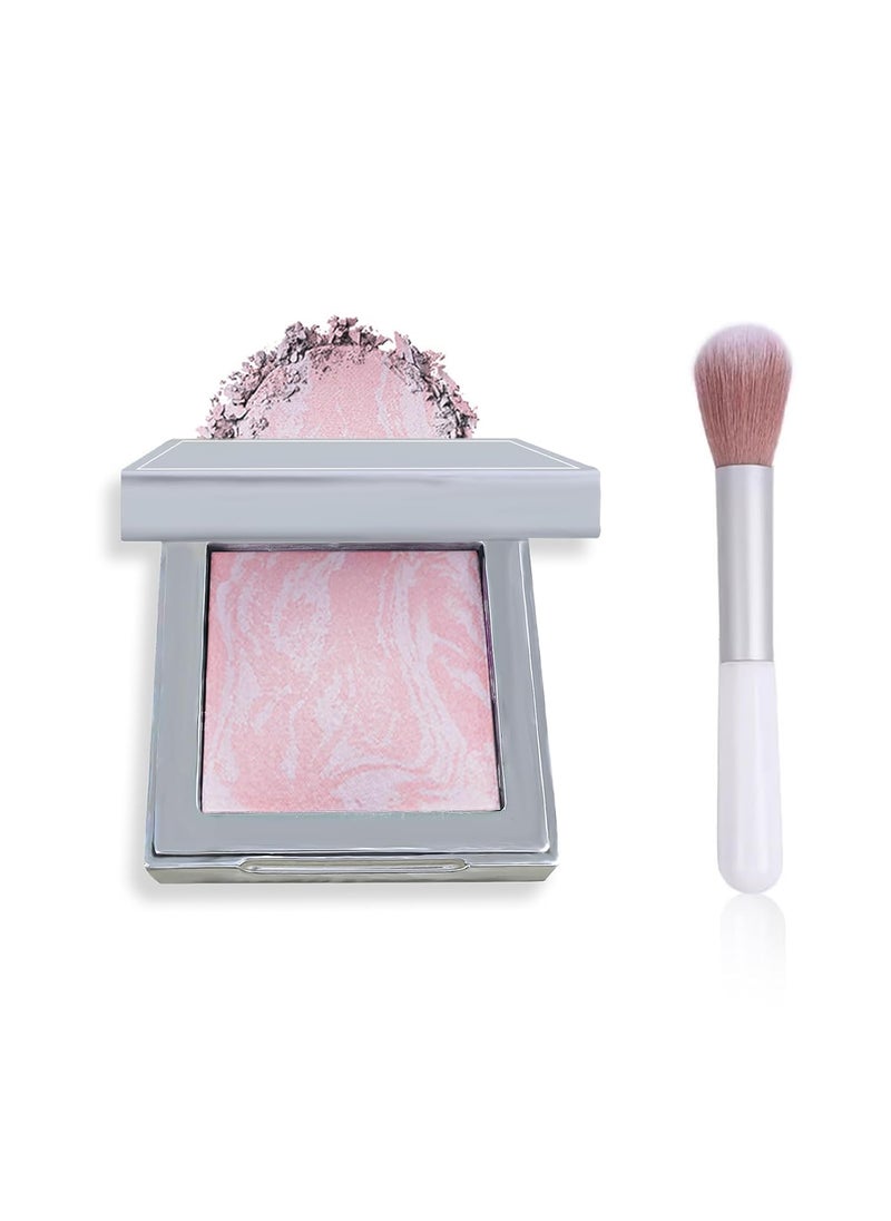 WALULAN Face Blush Foundation Natural Brightening Silky Moisturizing Sodium Hyaluronate Bakery Crafted Glittering Powder 