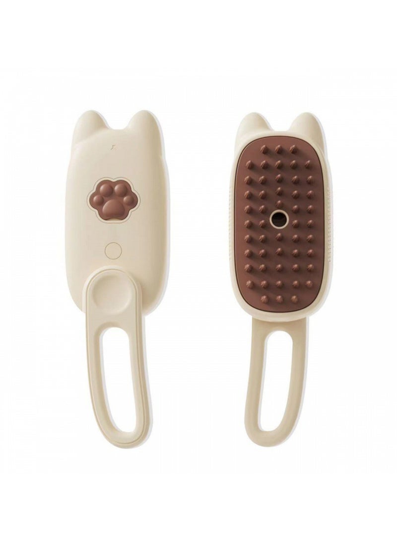 Upgraded Cat Brush 3 in 1 Cat Steam Brush for Hair Removal, Pet Steam Brush Cleaning Brush, Silicone Massage Grooming Brush for Cats and Dogs (Spinning Cat Brush Off-White) - Image 1