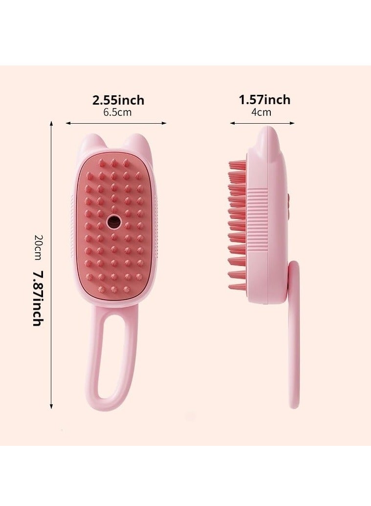Upgraded Cat Brush 3 in 1 Cat Steam Brush for Hair Removal, Pet Steam Brush Cleaning Brush, Silicone Massage Grooming Brush for Cats and Dogs (Spinning Cat Brush Off-White) - Image 2