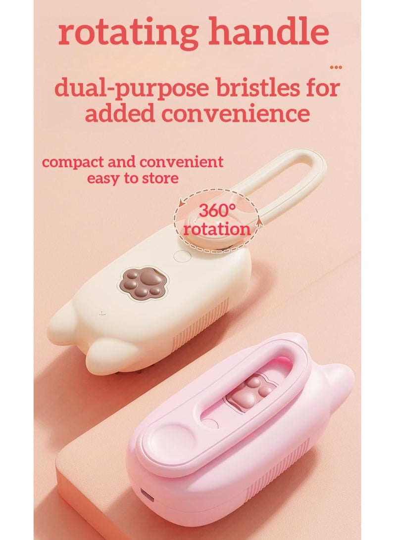 Upgraded Cat Brush 3 in 1 Cat Steam Brush for Hair Removal, Pet Steam Brush Cleaning Brush, Silicone Massage Grooming Brush for Cats and Dogs (Spinning Cat Brush Off-White) - Image 4