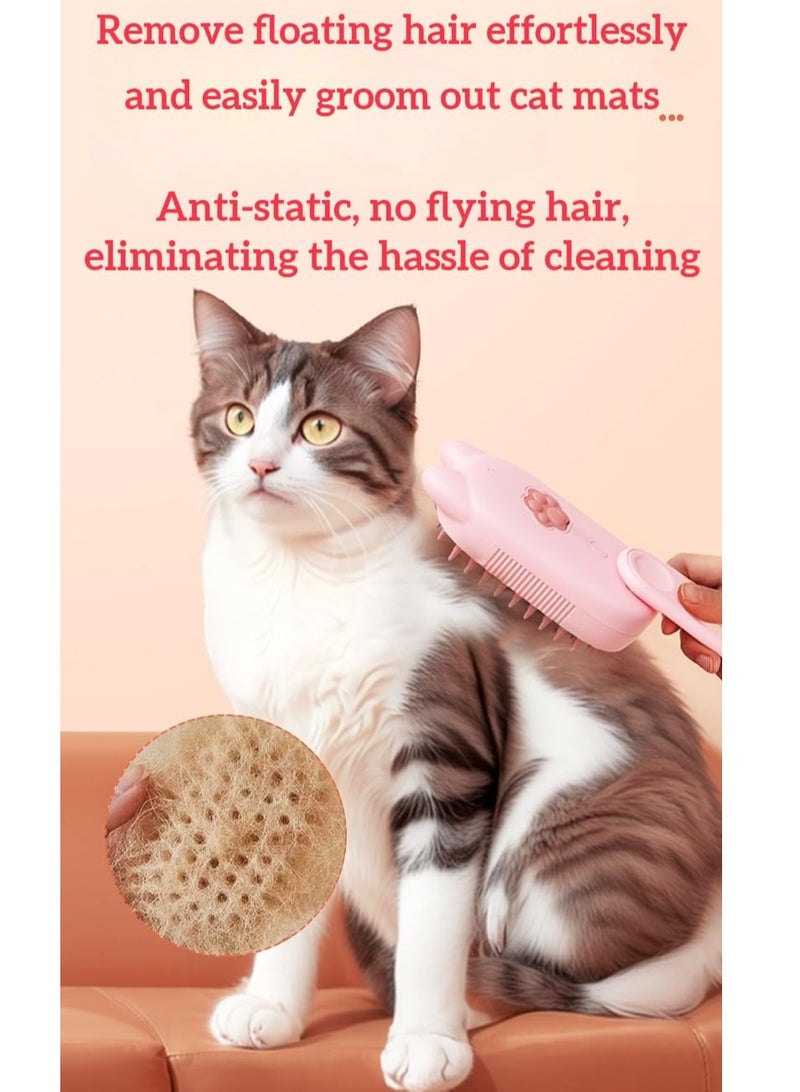 Upgraded Cat Brush 3 in 1 Cat Steam Brush for Hair Removal, Pet Steam Brush Cleaning Brush, Silicone Massage Grooming Brush for Cats and Dogs (Spinning Cat Brush Off-White) - Image 5