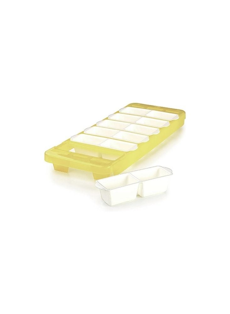 Plastic Ice Cube Tray with Lid – Yellow - Image 1