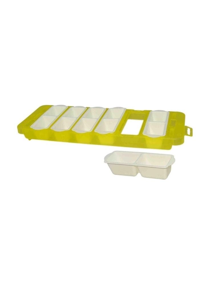 Plastic Ice Cube Tray with Lid – Yellow - Image 3