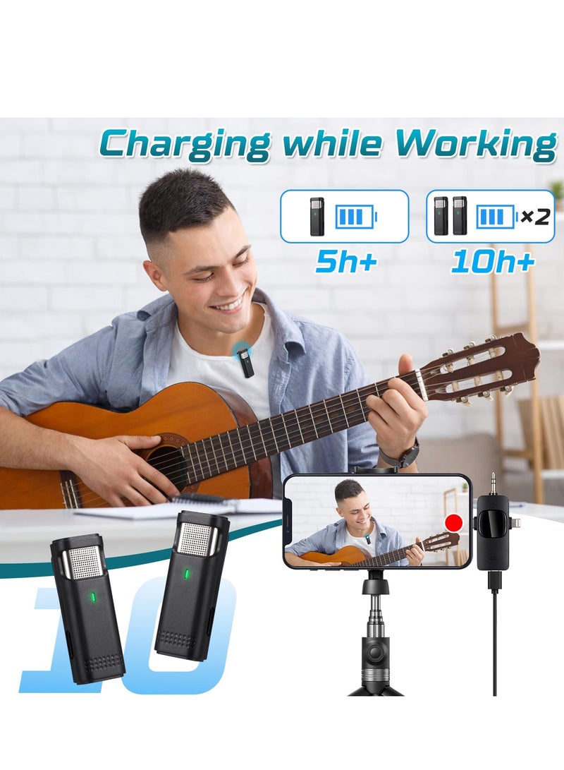 SYOSI Wireless Lavalier Microphone, Professional Microphones for iPhone Android Camera, 2.4G Ultra Low Delay Lapel Mic with Noise Reduction  - Image 3