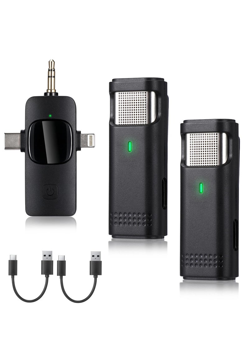 SYOSI Wireless Lavalier Microphone, Professional Microphones for iPhone Android Camera, 2.4G Ultra Low Delay Lapel Mic with Noise Reduction  - Image 1