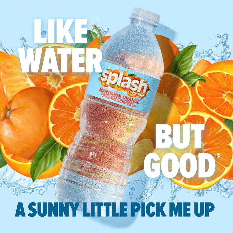 SPLASH REFRESHER Flavored Water Bottles, Mandarin Orange Flavor - 6-Pack, 16.9 Fl Oz - Refreshing Flavored Bottled Water with Electrolytes - Zero Sugar & Zero Calories - Image 2
