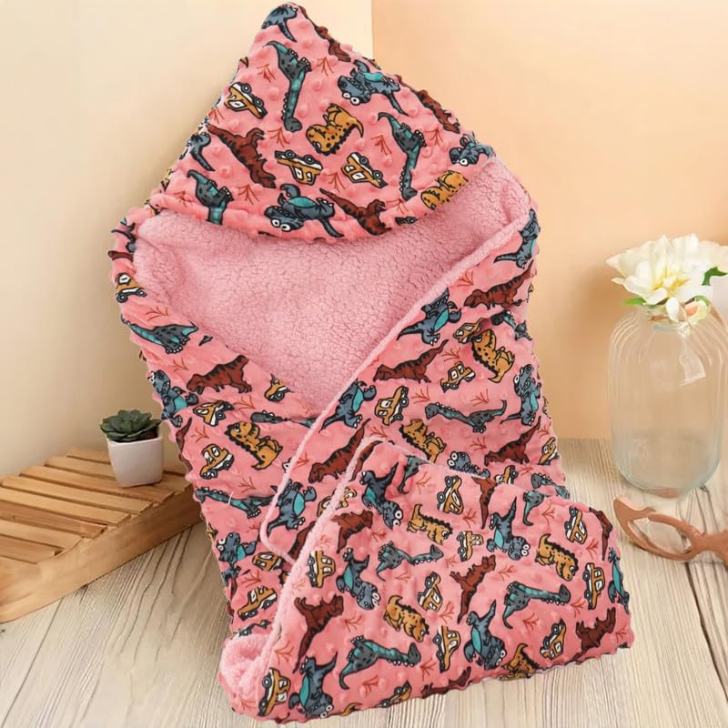 Florida Florida All Season Hooded Baby Blanket Swaddler Wrapper Flannel Soft and Comfortable for New Born Baby Girls and Boys-Wrap Warm Rose - Image 1