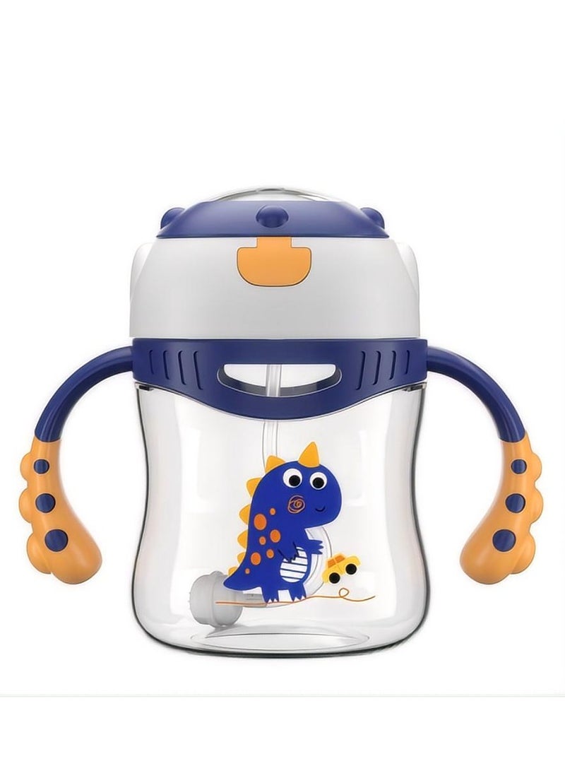 HaveDream Children's Straw Cup, Baby Duckbill Cap, Anti-Choking Learning Cup For Babies Over 6 Months Old - Dark Blue - Image 1