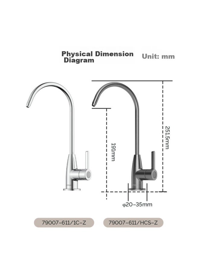 Jomoo Chrome-plated Kitchen Faucet, Single Cold Stand-up Sink, Vegetable Washing Basin, Laundry Sink, 79007-611/1c - Image 1