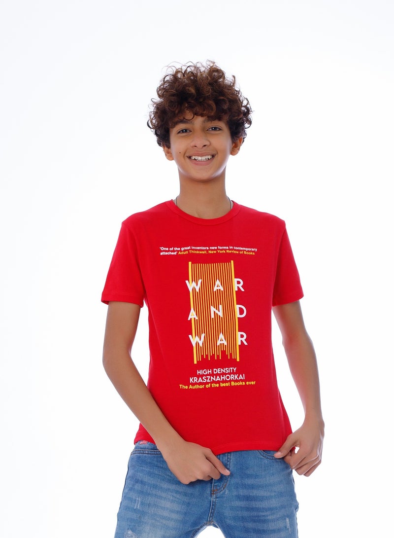 BEBO Boys half sleeve t-shirt - red  - Image 1