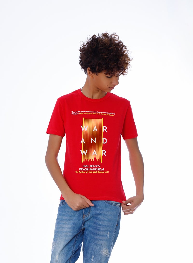 BEBO Boys half sleeve t-shirt - red  - Image 3