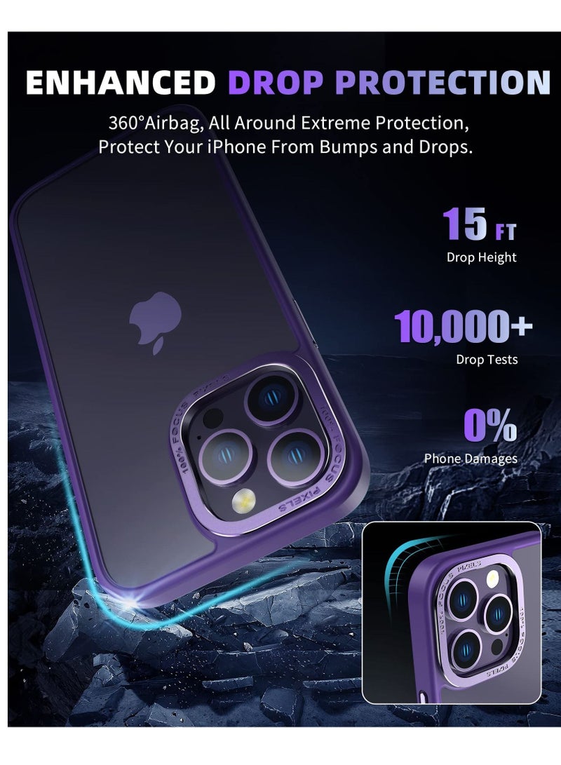 KASTWAVE iPhone 14 Pro Max Case - Military Grade Drop Protection Case for iPhone 14 Pro Max, Skin-Friendly Matte-Coated Back, Advanced Camera Protection Ring, Anti-Scratch Anti-Fingerprint, Purple - Image 3
