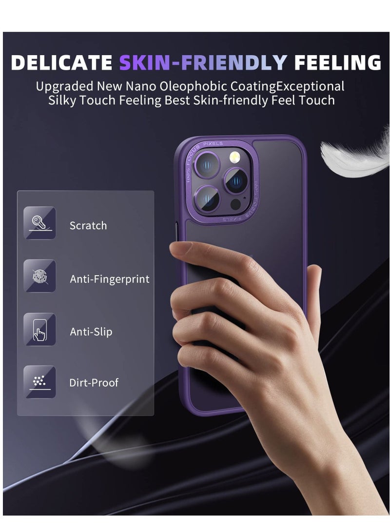 KASTWAVE iPhone 14 Pro Max Case - Military Grade Drop Protection Case for iPhone 14 Pro Max, Skin-Friendly Matte-Coated Back, Advanced Camera Protection Ring, Anti-Scratch Anti-Fingerprint, Purple - Image 2