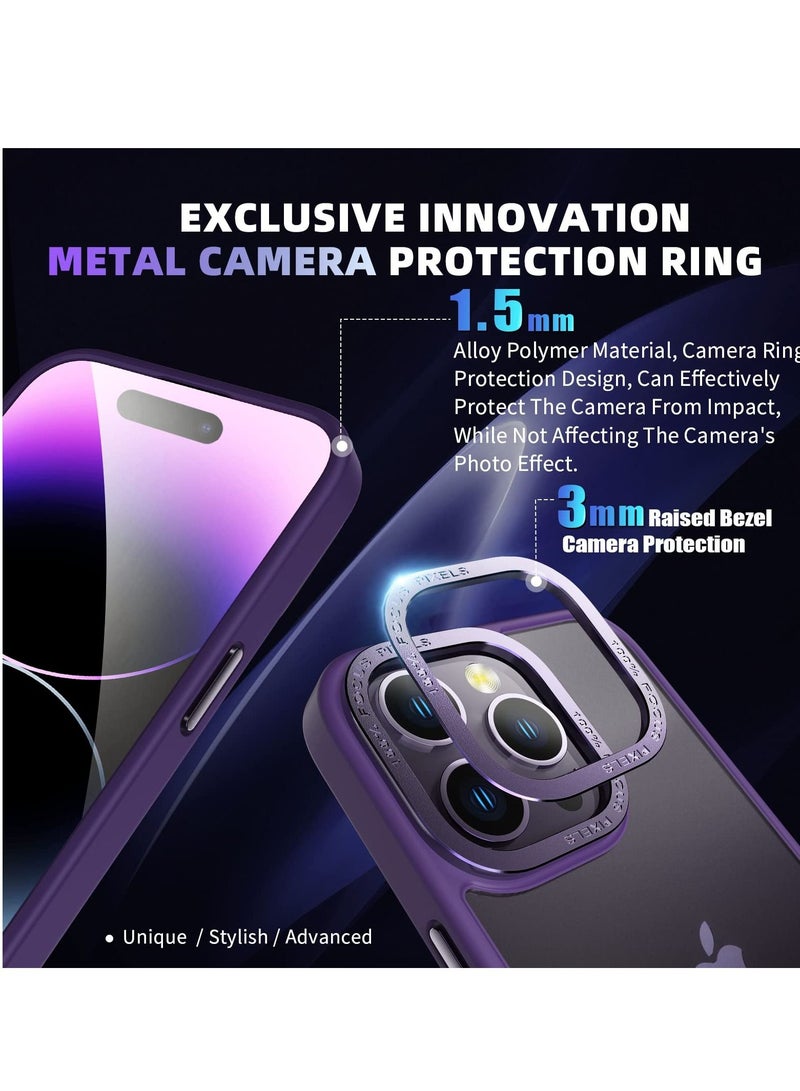 KASTWAVE iPhone 14 Pro Max Case - Military Grade Drop Protection Case for iPhone 14 Pro Max, Skin-Friendly Matte-Coated Back, Advanced Camera Protection Ring, Anti-Scratch Anti-Fingerprint, Purple - Image 4