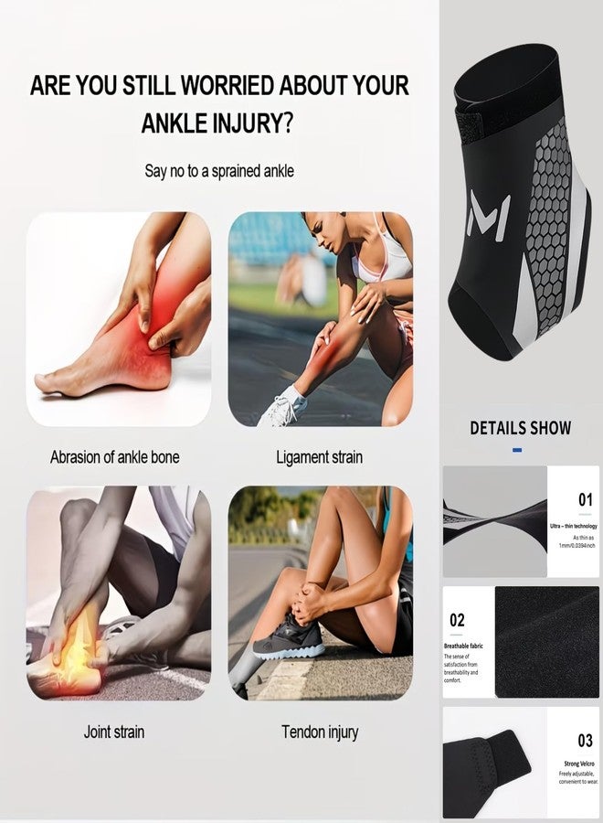 HOFASON Ankle Wrap & Support for Men & Women | Adjustable Ankle Brace, Binder & Pain Relief Band | Compression Socks for Injury Recovery, Swelling, Work, Yoga & Sports | Foot & Heel Support (M, 1, Count) - Image 3