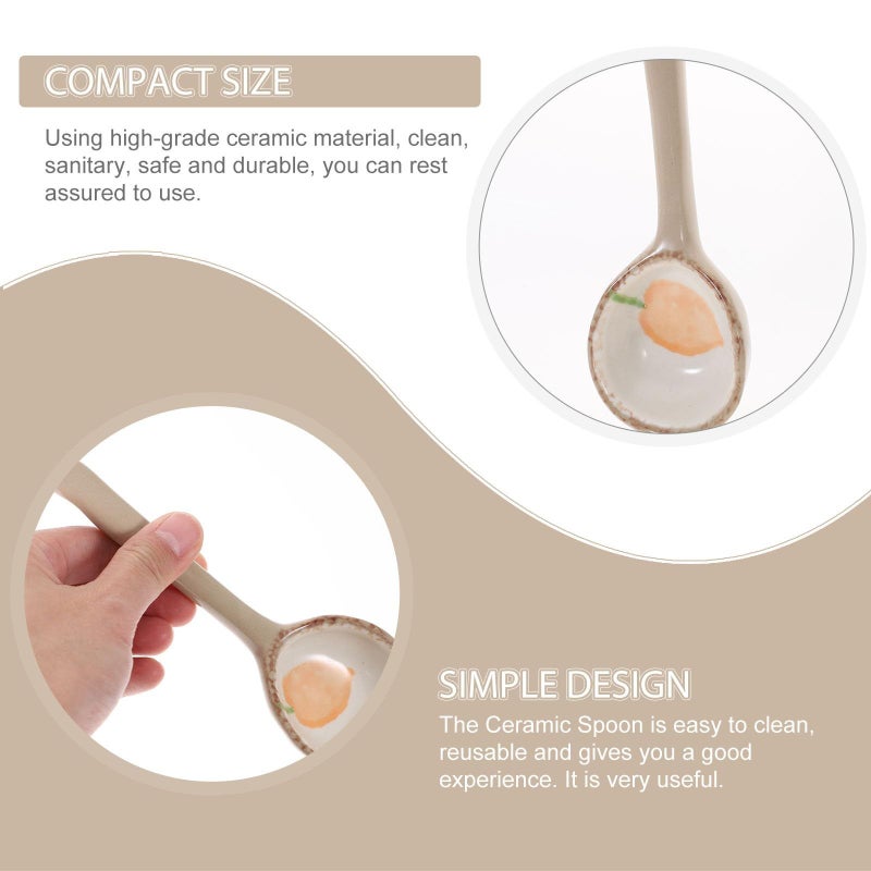 Ceramic Carrot Design Soup Spoon Anti Scald Handle Kitchen Utensil - Image 5