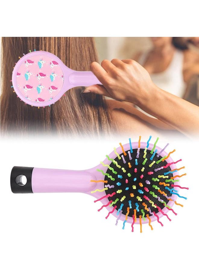 Thoraya Mini Plastic Cartoon Anti-static Hairdressing Massage Comb Portable Hair Brush (Pink)  - Image 5
