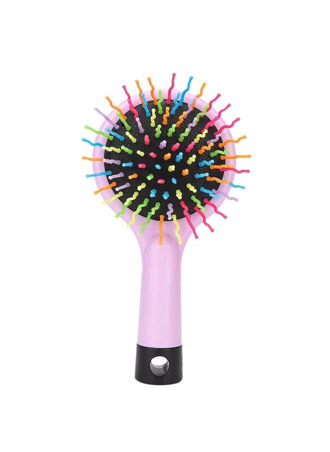 Thoraya Mini Plastic Cartoon Anti-static Hairdressing Massage Comb Portable Hair Brush (Pink)  - Image 1