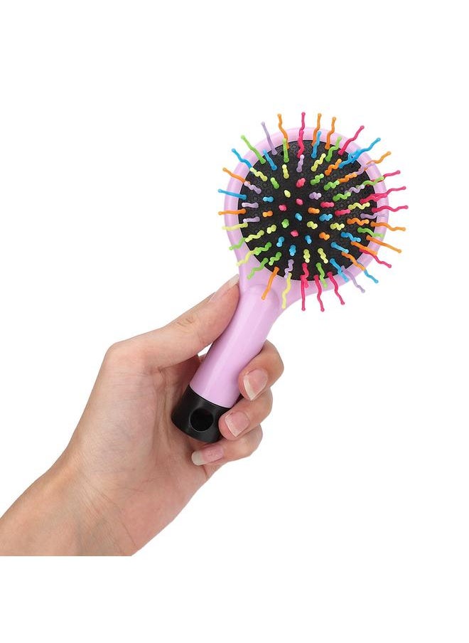 Thoraya Mini Plastic Cartoon Anti-static Hairdressing Massage Comb Portable Hair Brush (Pink)  - Image 3