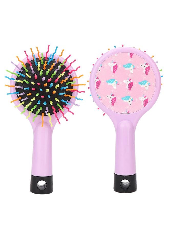 Thoraya Mini Plastic Cartoon Anti-static Hairdressing Massage Comb Portable Hair Brush (Pink)  - Image 4