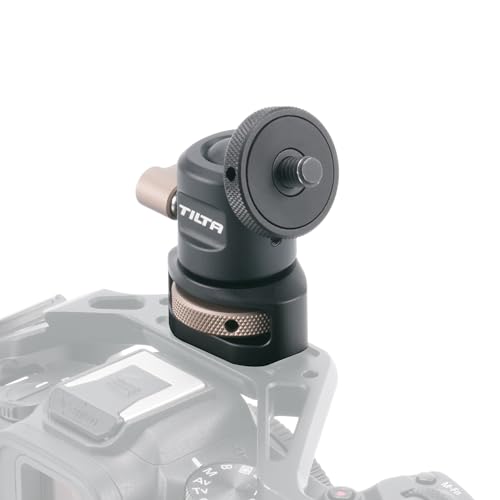 Tilta Mini Ball Head Mount Adjust Angle of External Monitors or OnBoard Lights Ensures Accessories Stay Secure Easy to Adjust 1420 with Locating Pins TAMBH1420B - Image 1