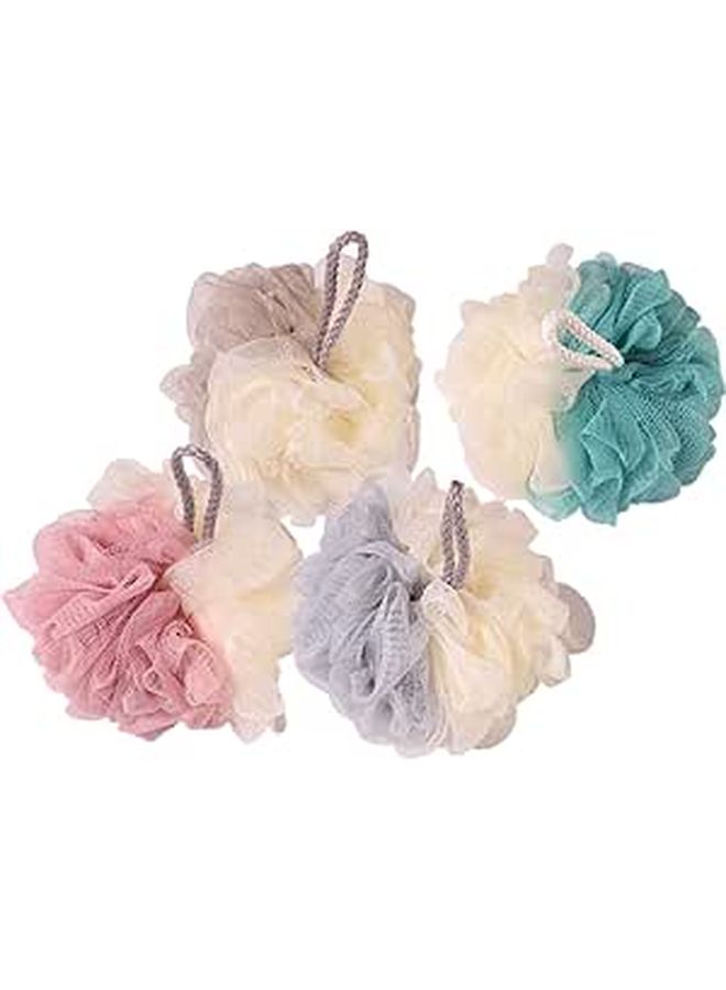 Artibetter 4 Pieces Loofah Shower Balls Dual Color Scrubbers Rich Bubbles - Image 1